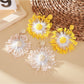 Close-up of Sweet Flower Firework Shaped Earrings with gold-tone finish