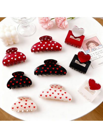 Beau - Minimalist Heart Pattern Hair Claw Clip