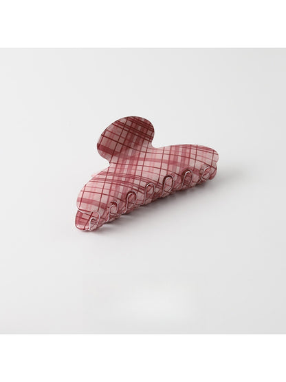 Beau - Pink Checkered Multi Shape PVC Claw Clip