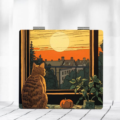 Mirroray - Sunset Cartoon Folding Glass Makeup Mirror