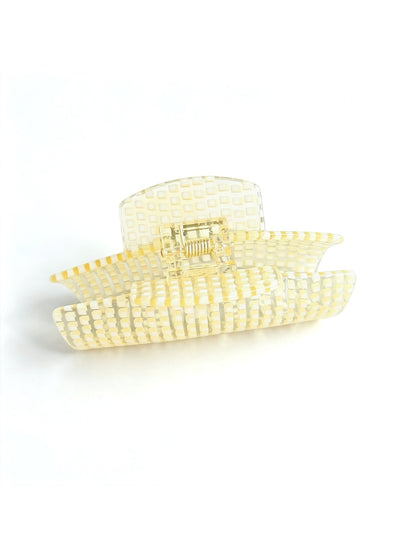 Beau - Checker Pattern Acetate Fiber Claw Clip
