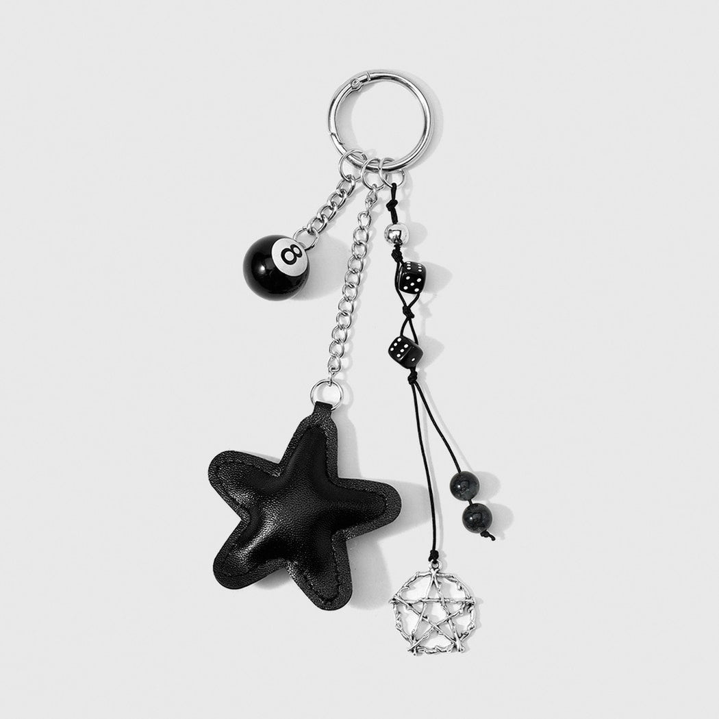 Keypus - Y2K Skull Cross and Black Star Keychain