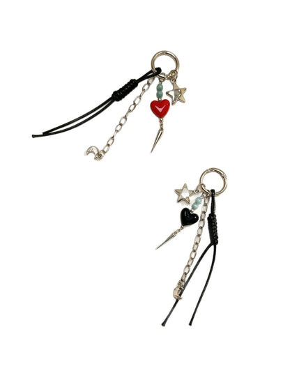 Keypus - Alloy Chain Tassel Heart Keychain Bag Charm