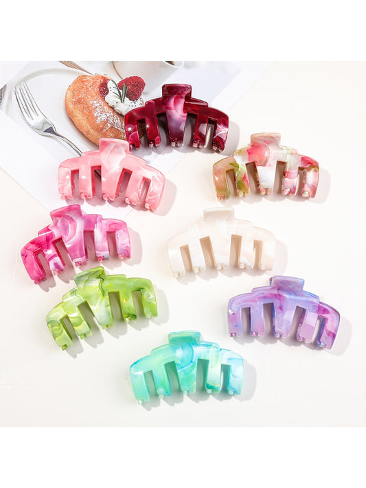 Beau - Geometric Marbled PS Alloy Hair Claw Clip