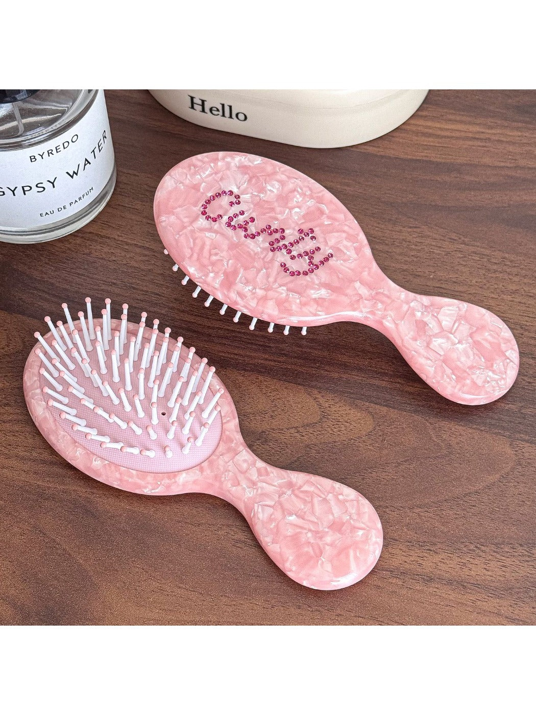 Camerow - Pink Cushion Hair Brush Small Portable