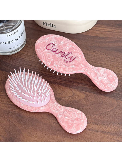 Camerow - Pink Cushion Hair Brush Small Portable
