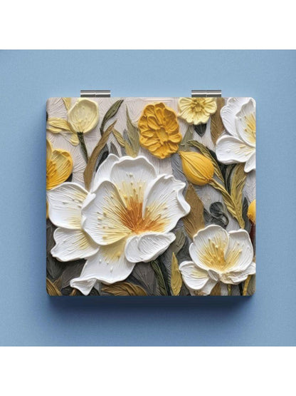 Mirroray - Oil Painting Floral Square Vanity Mirror