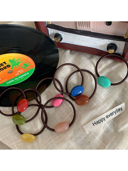 Gifty - Solid Color Oval Hair Tie