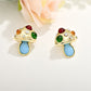Earedge - Spring Color Block Mushroom Earrings