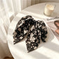 Gifty - Vintage Style Flower Print Bow Hair Scrunchie