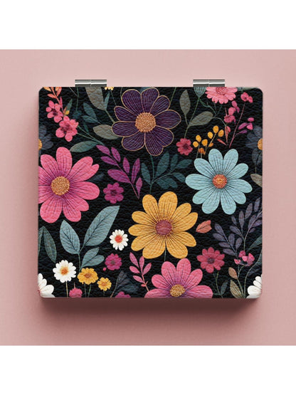 Mirroray - Floral Print Foldable Compact Makeup Mirror