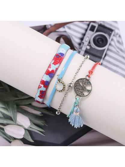 Lovra - Stylish Tree Shaped Tassel Beaded Bracelet