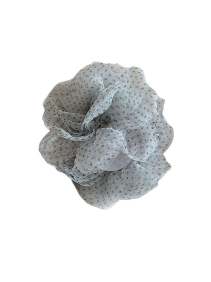 Beau - Polka Dot Mesh Flower Claw Clip