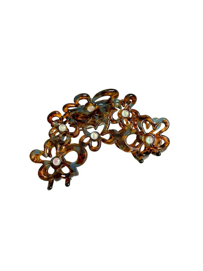 Beau - Openwork Flower Acetate Hair Claw Clip