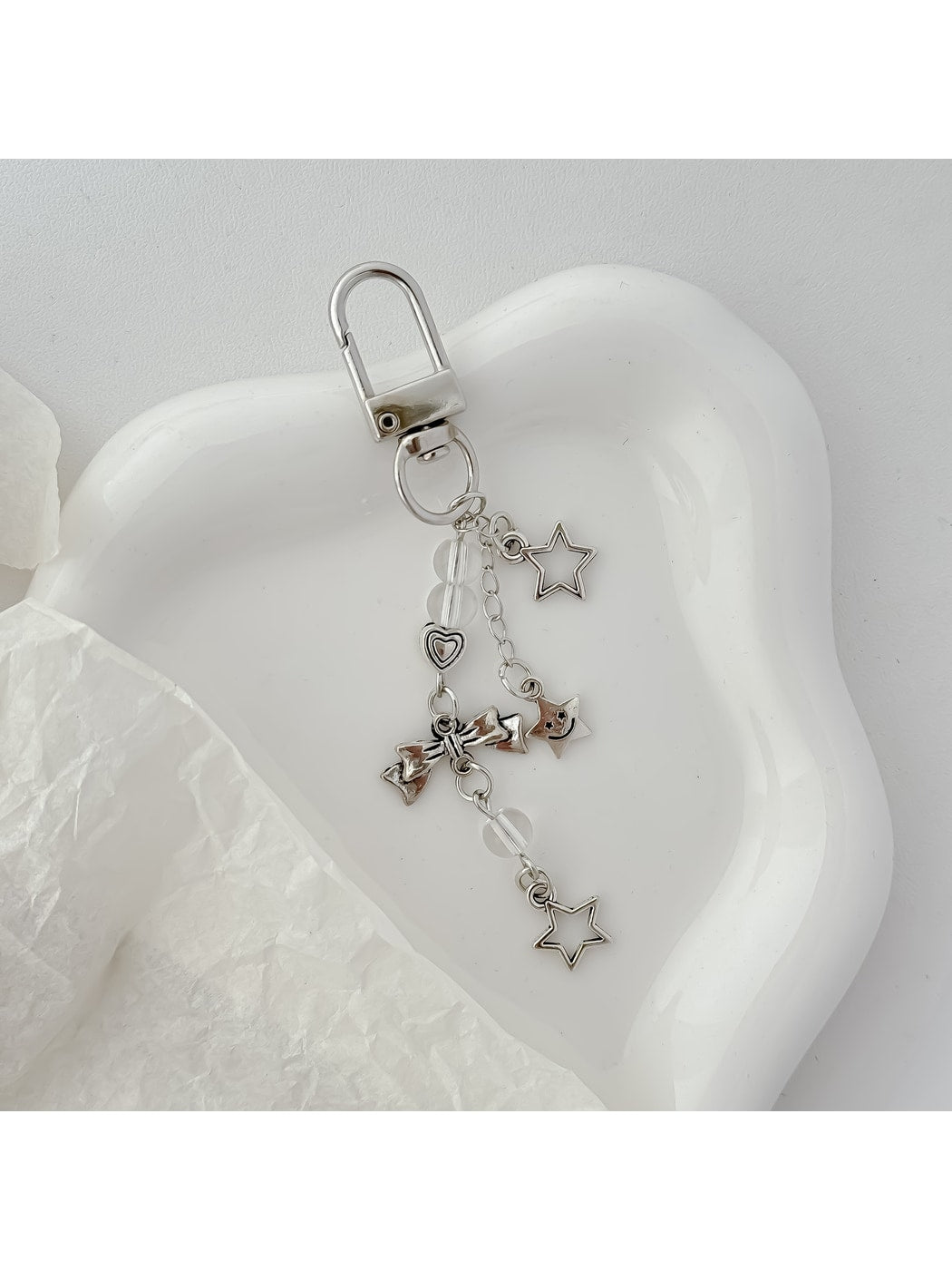 Keypus - Silver Star Charm Keychain