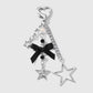 Keypus - Y2K Silver Tone Star Bow Keychain