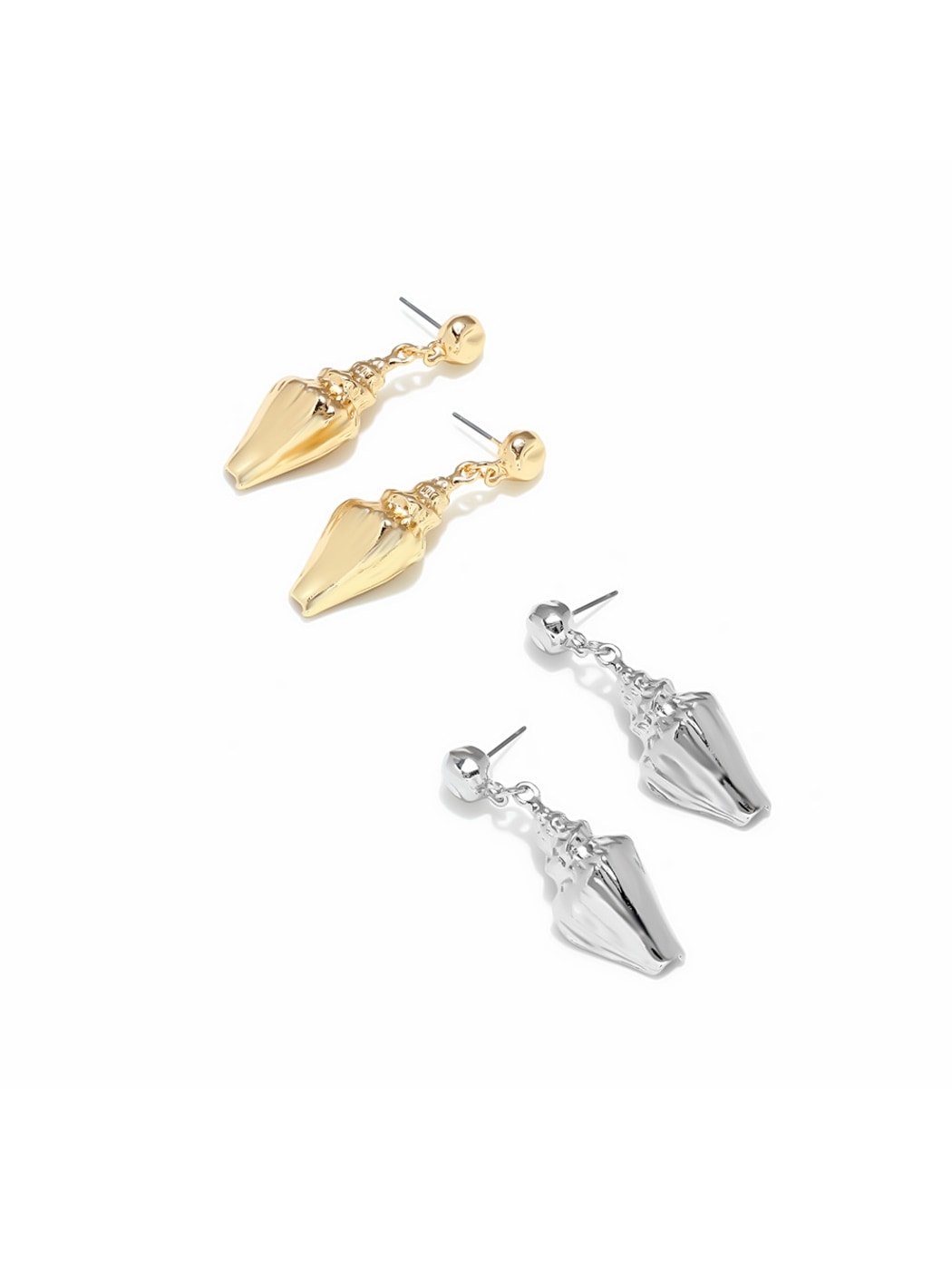 Earedge - Gold Tone Ocean Shell Statement Dangle Earrings