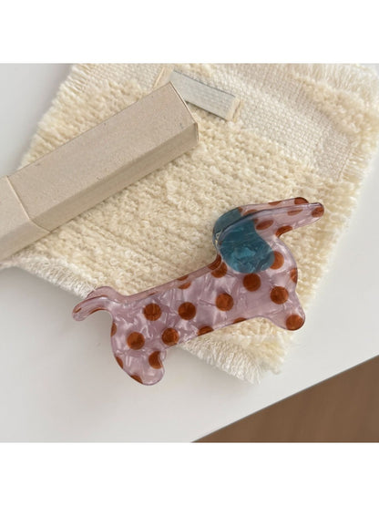 Beau - Cute Polka Dot Puppy Shaped Claw Clip
