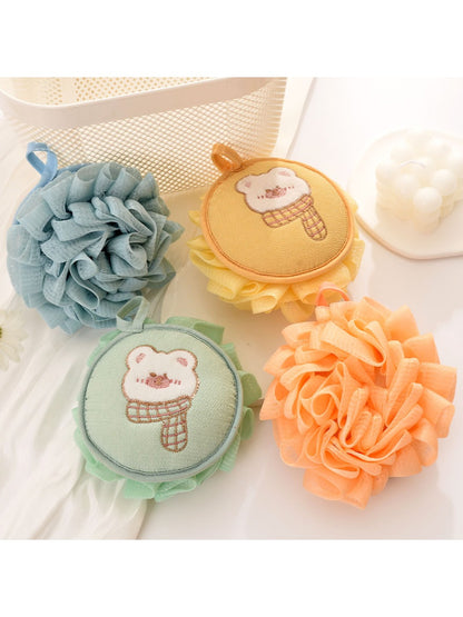 Papo - Cartoon Bear Bath Pouf Soft Foamy Scrubber
