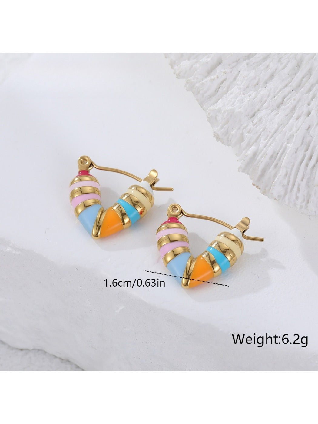 Earedge - Colorful Heart Elegant Earrings