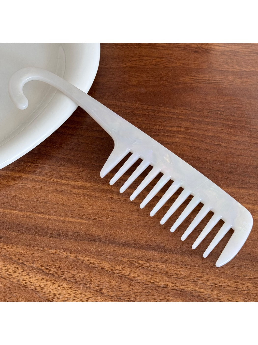 Minimalist Acetate Hair Comb with Hook Portable Long Comb for Travel