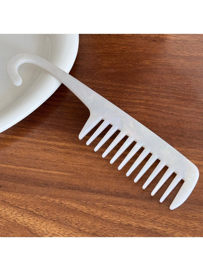 Minimalist Acetate Hair Comb with Hook Portable Long Comb for Travel