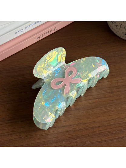 Beau - Iridescent Bow Acetate Claw Hair Clip