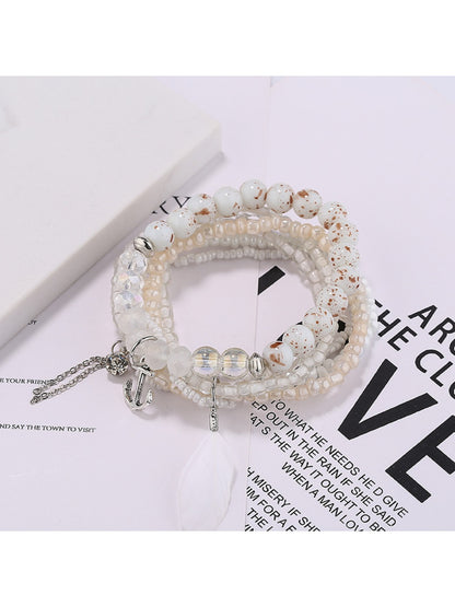 Side view of Lovra vintage chic bracelet highlighting bead texture and clasp detail