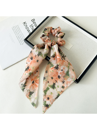 Gifty - Floral Long Tail High Stretch Scrunchie