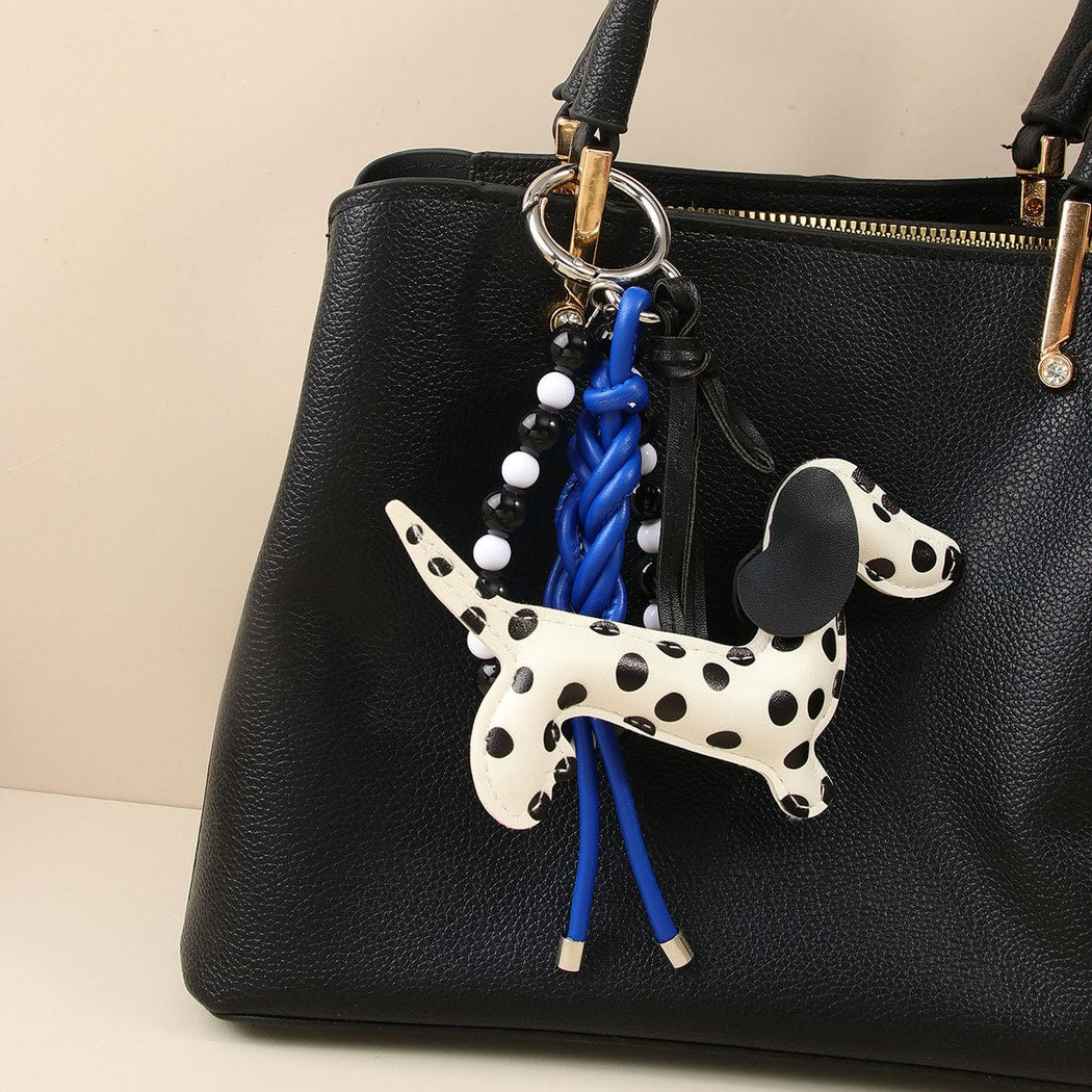 Keypus - Polka Dot Dog Bag Pendant PU Keychain