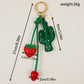 Keypus - PU Strawberry Cactus Bag Charm Keychain