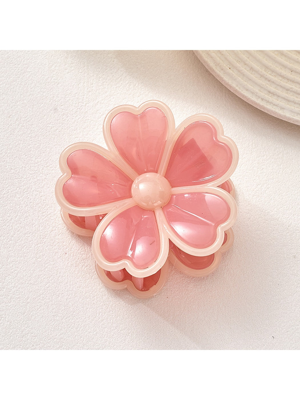 Beau - Glossy Petal Flower Plastic Hair Claw Clip