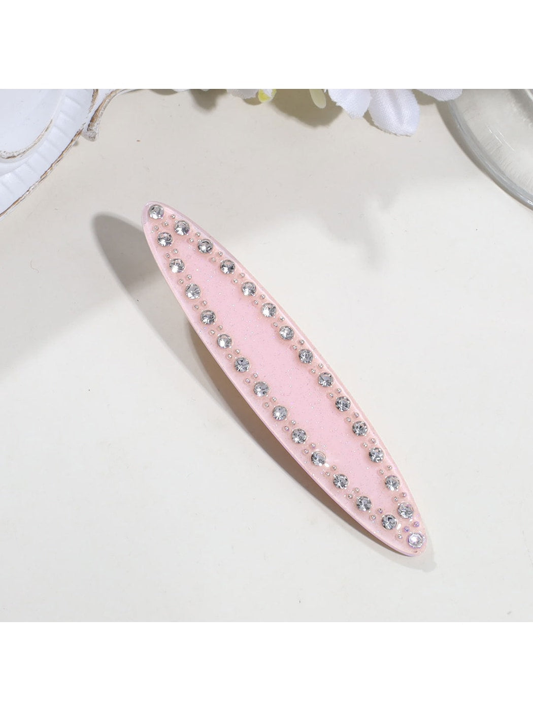 Beau - Rhinestone Acrylic Side Fringe Hair Clip