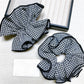 Gifty - Simple Stylish Black Checkered Scrunchie