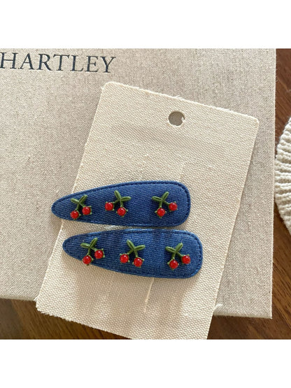 Beau - Blue Cherry Geometric Hair Clip