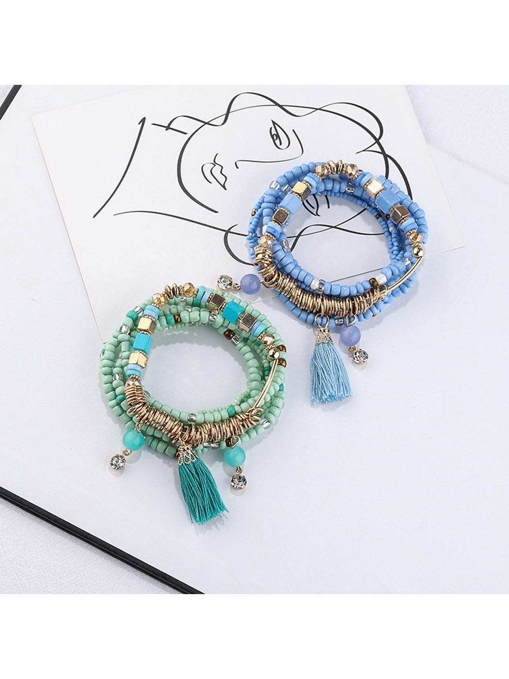 Lovra - Bohemian Layered Tassel Beaded Bracelet