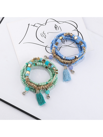 Lovra - Bohemian Layered Tassel Beaded Bracelet