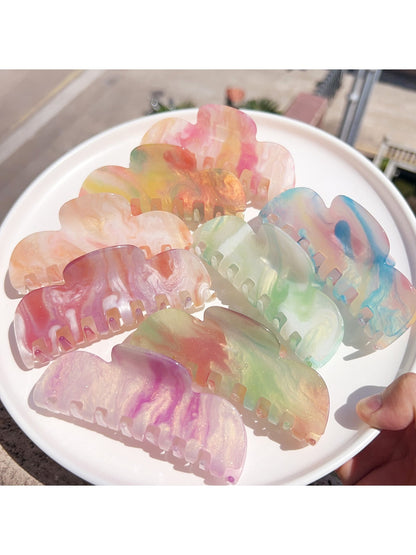 Beau - Glossy Acrylic Geometric Wave Claw Clip