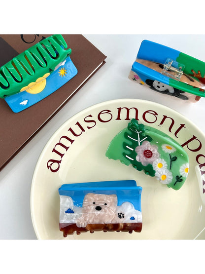 Beau - Oil Painting Style Cartoon Hair Clip