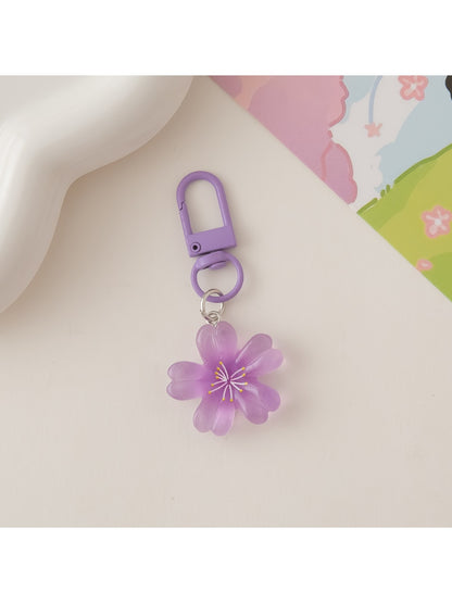 Keypus - Cute Solid Color Cherry Blossom Keychain