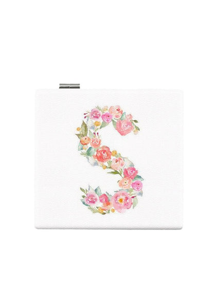 Mirroray - Floral Letter Pattern Foldable Makeup Mirror