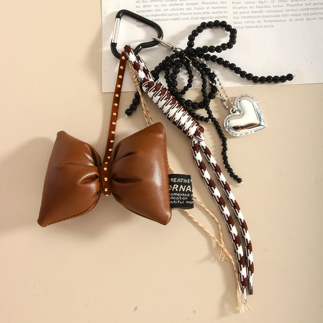 Keypus - Bow Heart Woven Cord Keychain Bag Charm