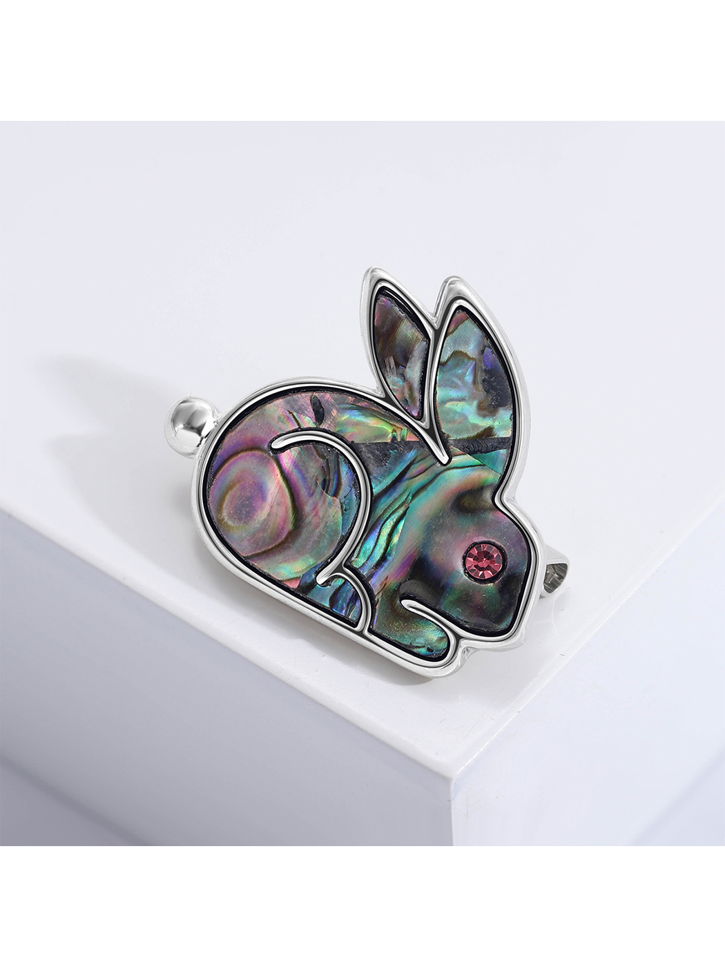 Brovia - Rhinestone Rabbit Animal Alloy Brooch Pin