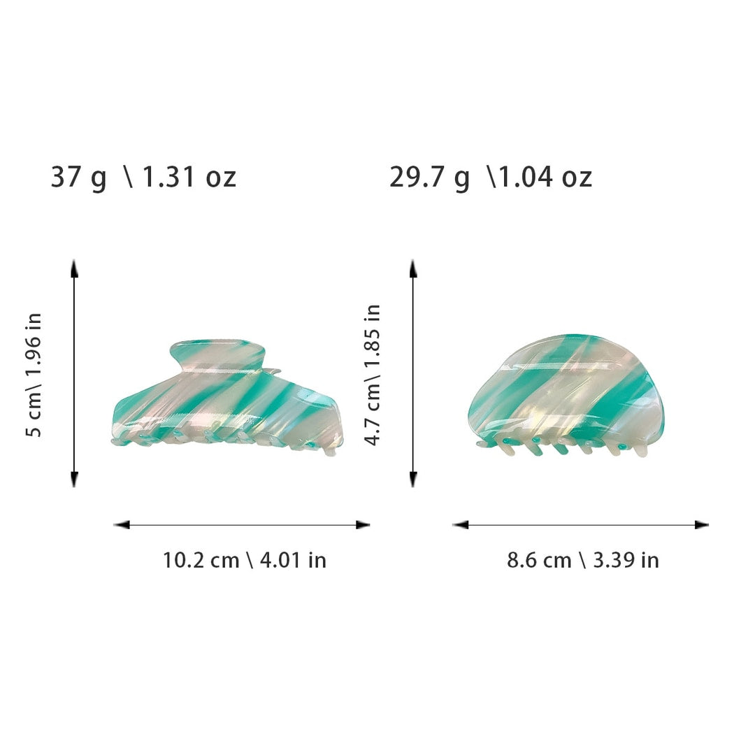 Beau - Patterned PVC Marbled Finish Claw Hair Clip