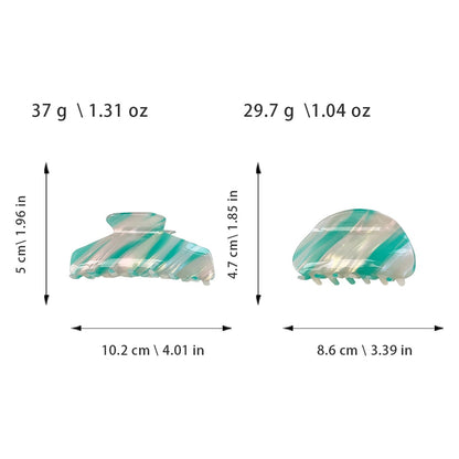 Beau - Patterned PVC Marbled Finish Claw Hair Clip