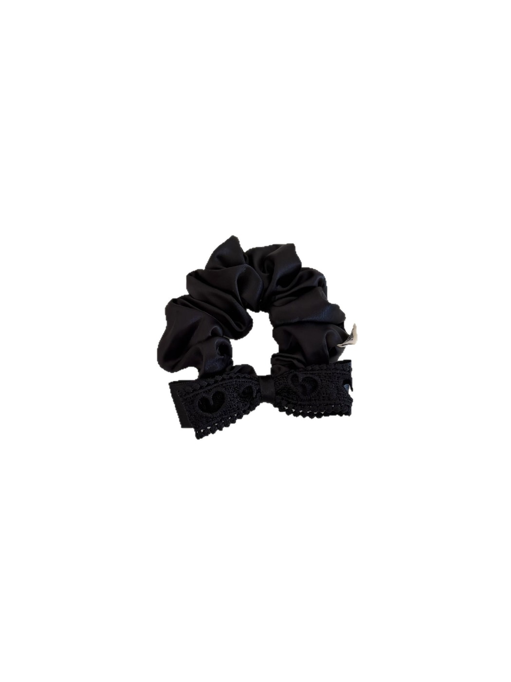 Gifty - Heart Cutout Bow Satin Scrunchie