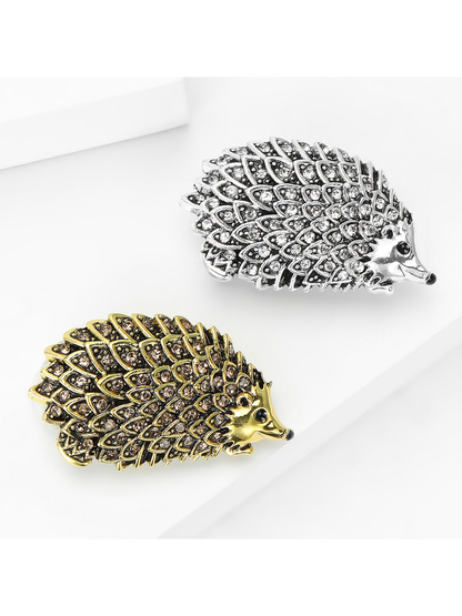 Brovia - Vintage Gold Hedgehog Alloy Brooch Pin