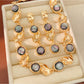 Nozari - Retro Round Link Necklace And Earrings