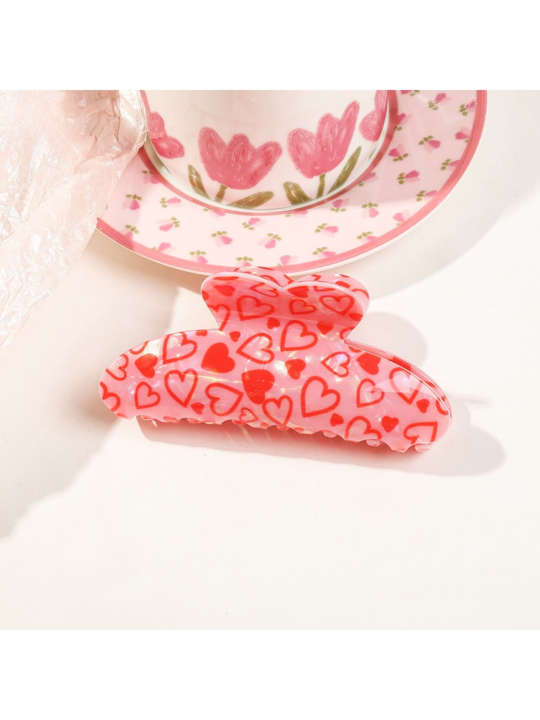 Beau - Valentine'S Day Heart-Patterned Claw Clip