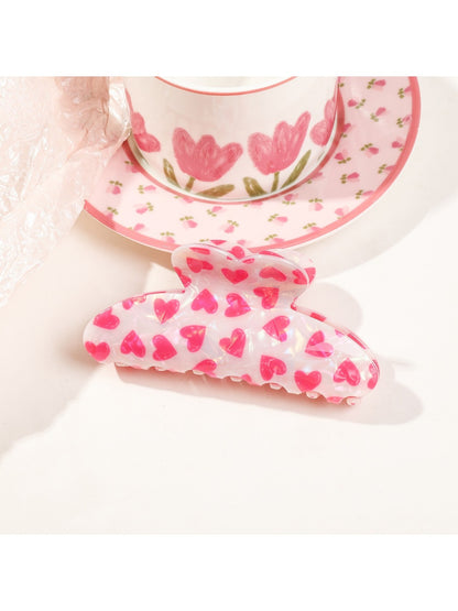 Beau - Valentine'S Day Heart-Patterned Claw Clip